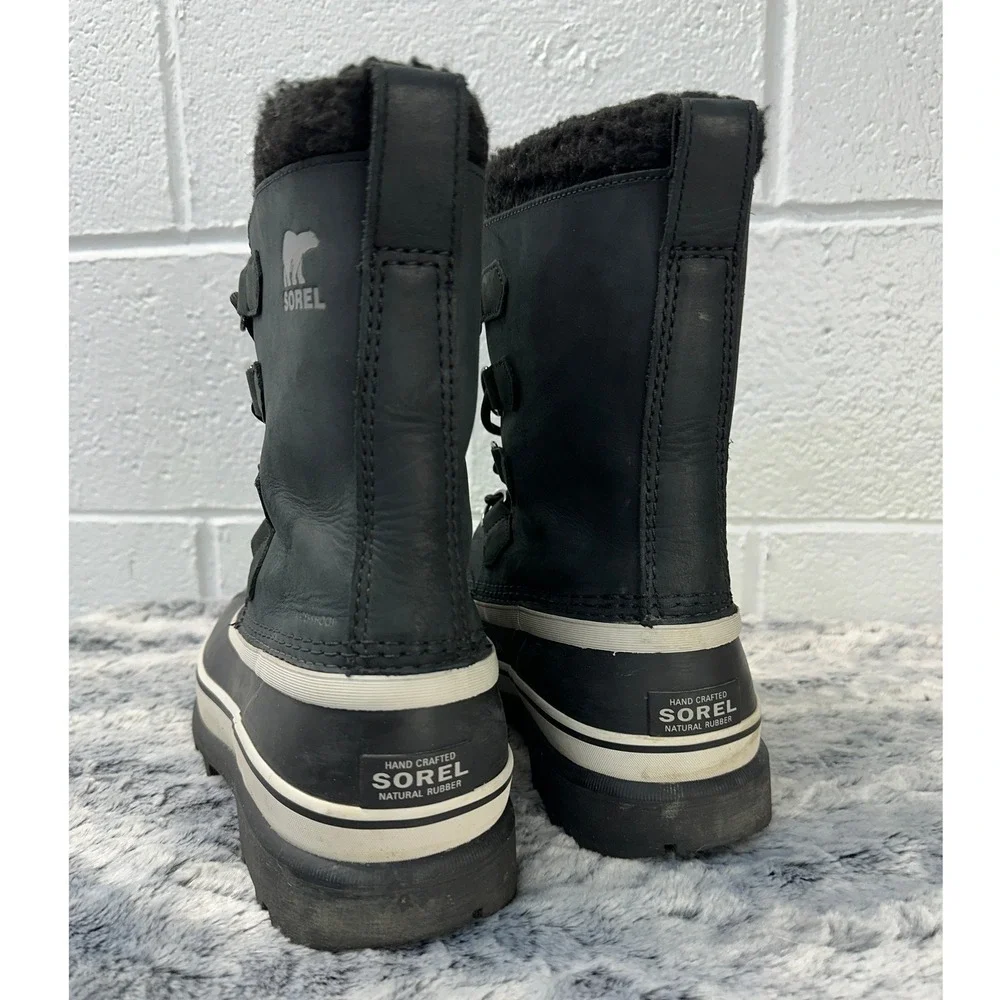 Sorel Caribou Snow Boots Black Waterproof Insulated / Mens 8